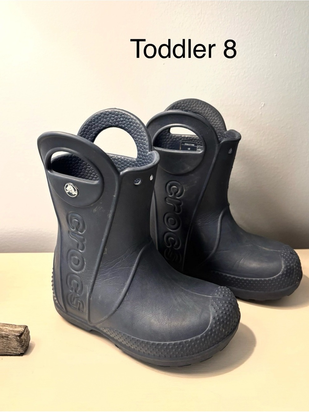 CROCS Toddler Navy Blue Rain & Snow Boots with Pull Handles size 8